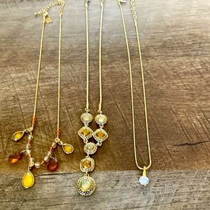 Cleaning out jewelry box! Three Lia Sophia necklaces!